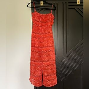 Red floral jumpsuit - with pockets!